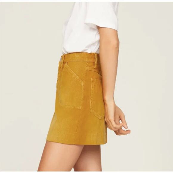 NWT RE/DONE 70s Pocket Corduroy Mini Skirt in Yellow - Picture 2 of 14